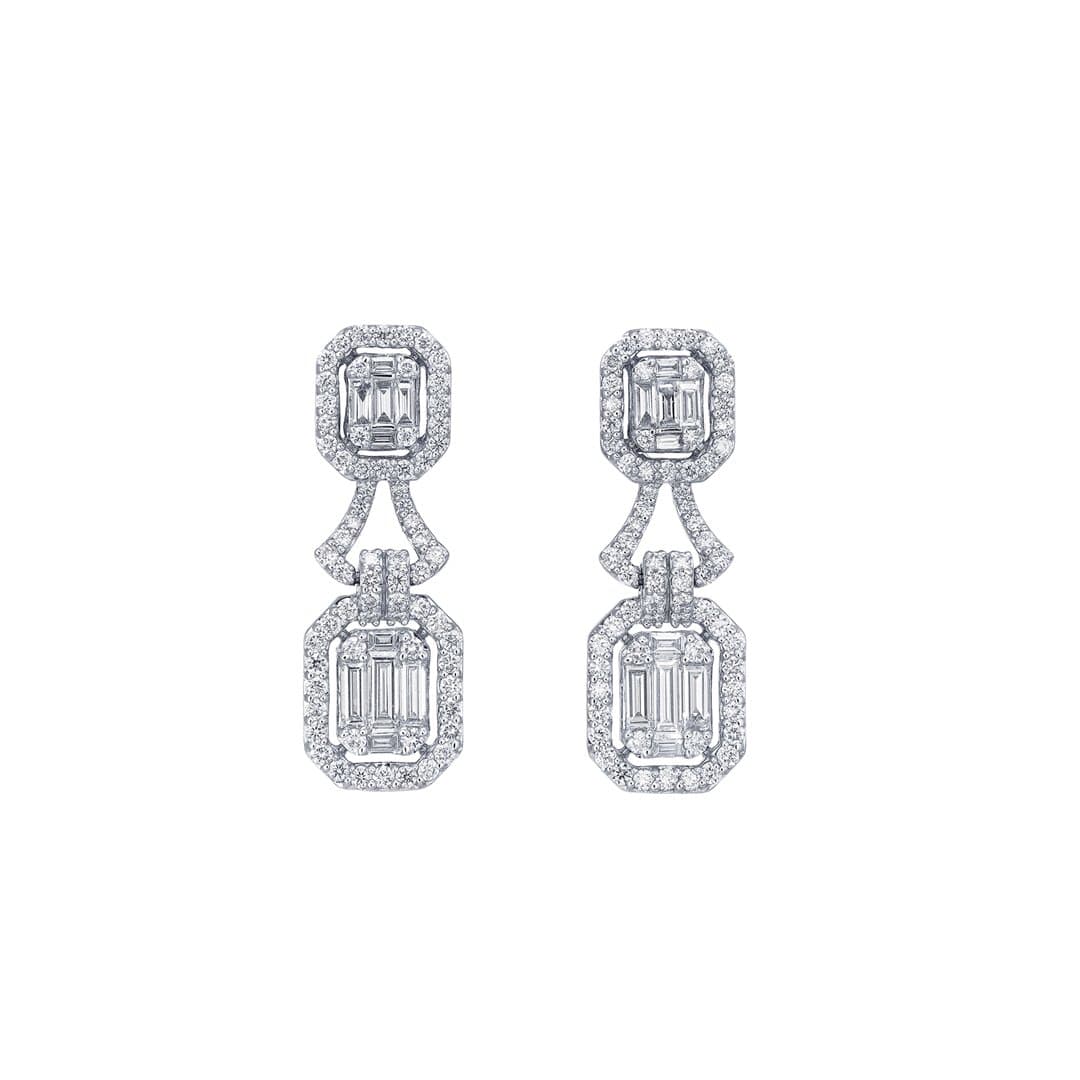 Hanging Square-Encoverd Earrings