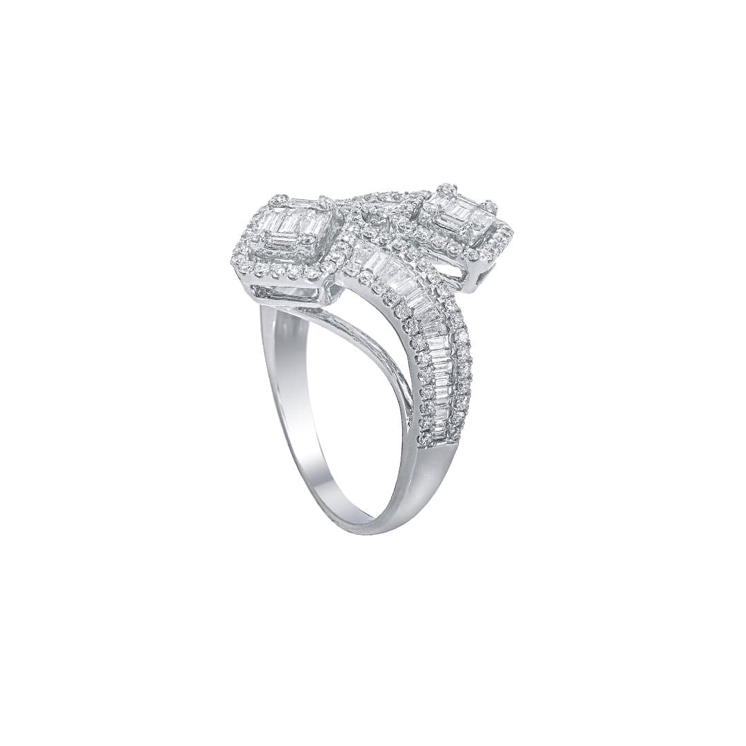 Twin Réflexion Square Ring