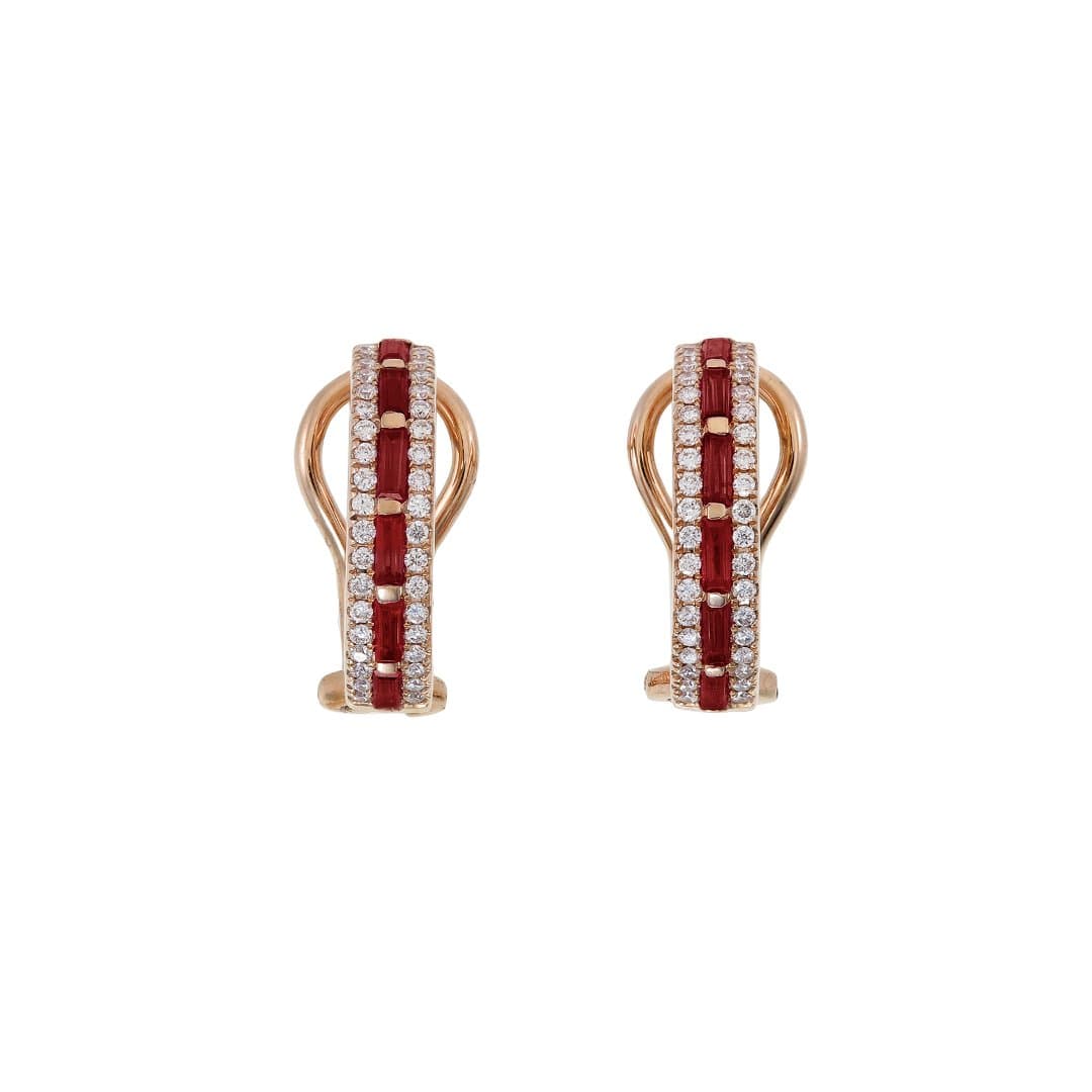 Diamond & Ruby Hoops